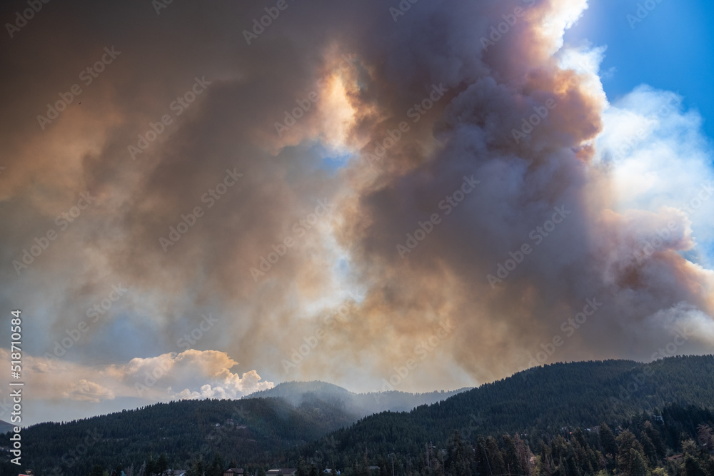 Wildfire on mountain in Utah