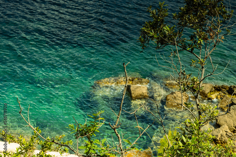 custom made wallpaper toronto digitalCloseup of rocks protruding from the water, top view, summer, Adriatic Sea