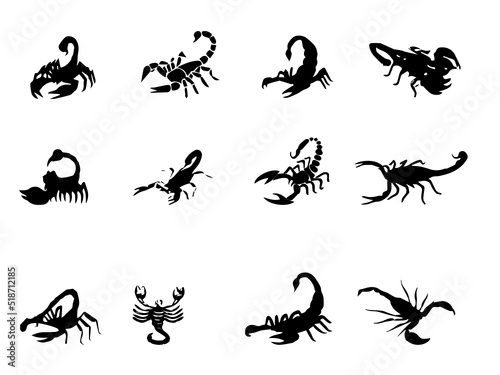 Scorpion Silhouette Vector Stock Illustration. Scorpion Image. Scorpion picture. Scorpion Vector Image © Rabbi