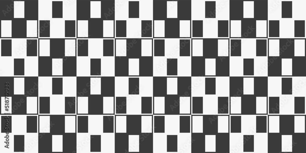 Fototapeta premium Checkered pattern of rectangles. Vector pattern of black and white rectangles.