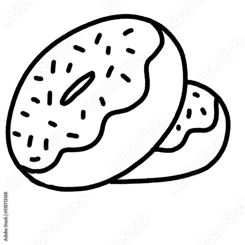 hand drawn outline cup and dessert