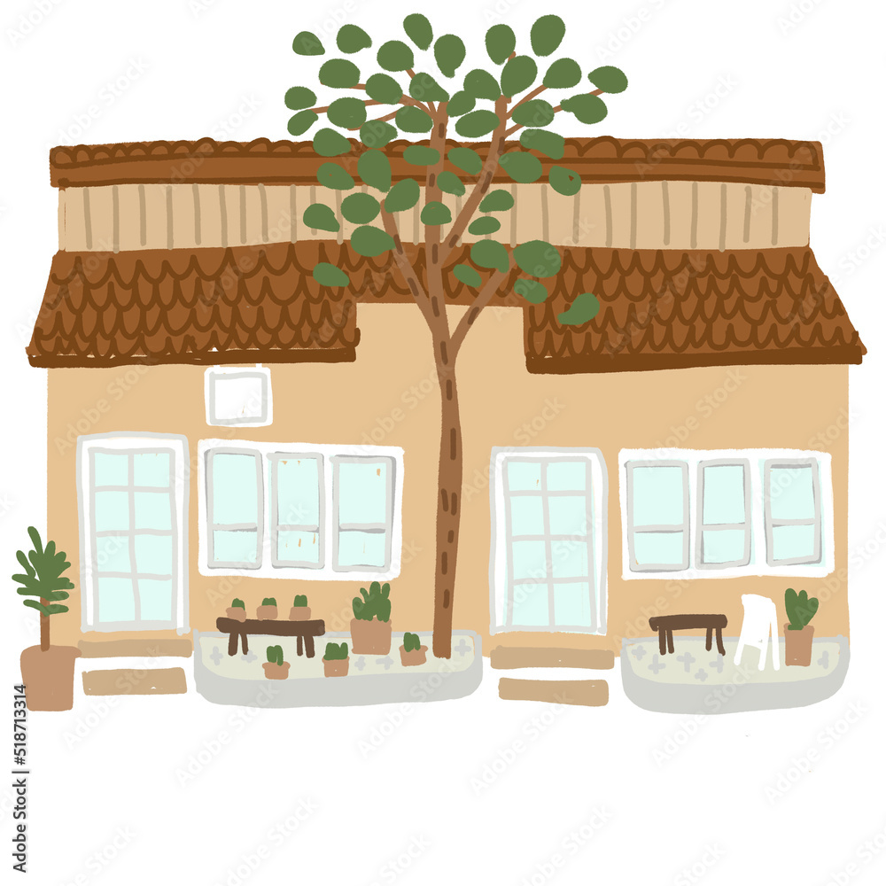 Obraz premium hand drawn building for decor