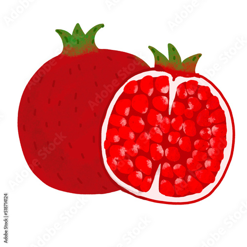 hand drawn colorful fruits and vegetables