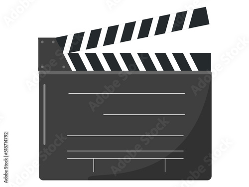 カチンコ 映画 アイコン 白黒 ベクターイラスト