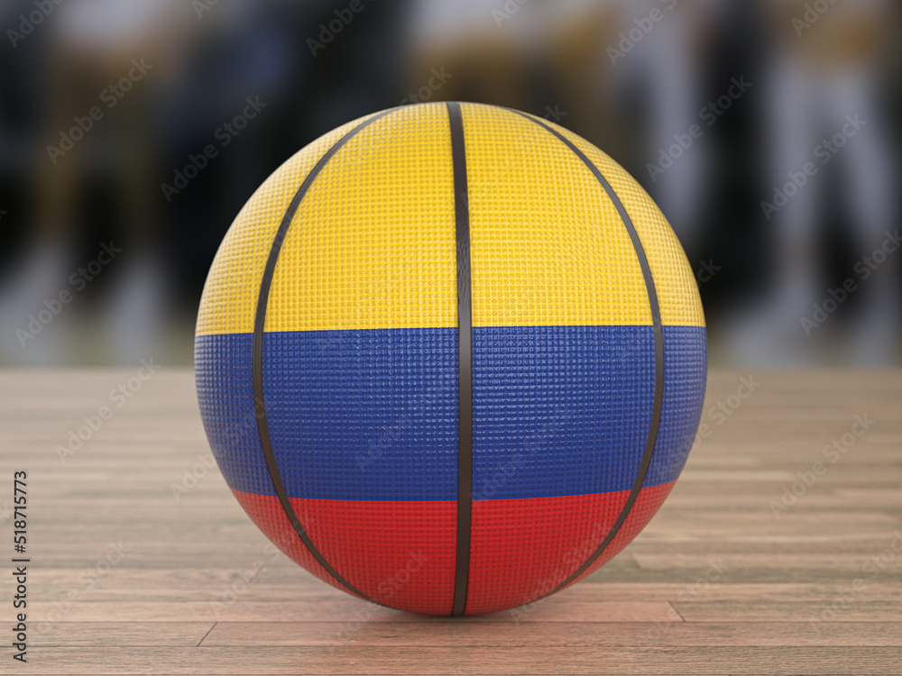 Basketball ball Colombia flag