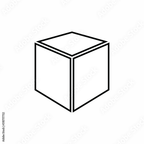 3D Cube Icon. Three Dimensional Box Symbol - Vector. 
