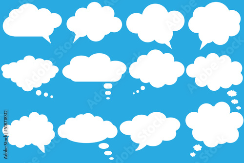 Vector speech clouds chat bubble icon. Vector illustration