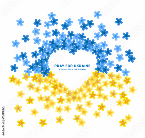 heart in the colors of the colors of the flag of ukraine support ukraine vector