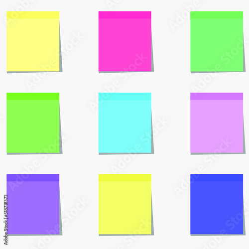 Colored sheet of note papers with shadow, ready for your message. Realistic.