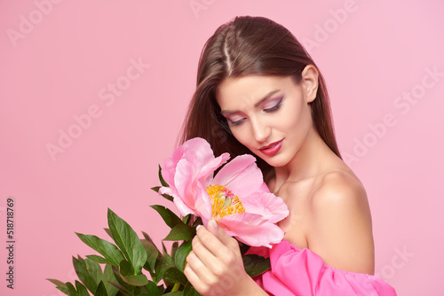 tender girl with flower