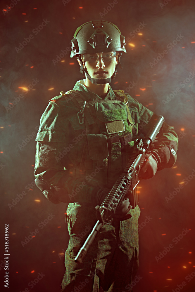 Fototapeta premium infantry man portrait
