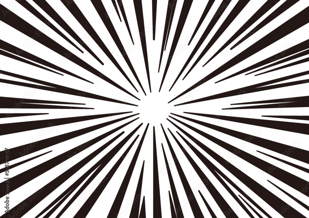 Obraz premium 色変更可能,レイヤーあり,#Background #Vector #Illustration #design #free #freesize #charge_free effect line,concentration line,manga,comic,speed line 背景素材,光,ビーム,光線,放射光,集中線,放射線,爆発,フレア,素材,グレー,白黒 #Black #white#gray