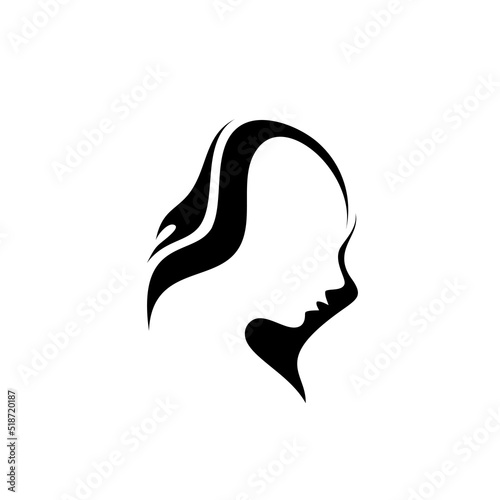 blaze face woman logo silhouette
