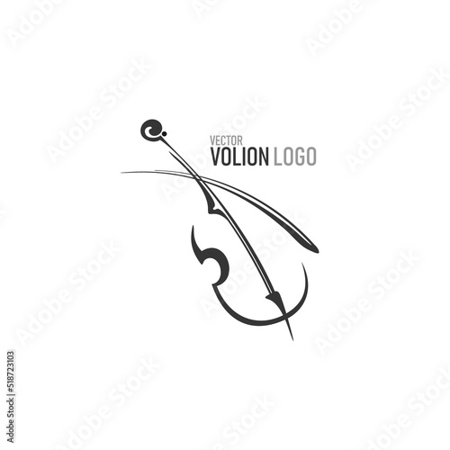 Abstract monochrome violin logo.