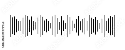 Podcast sound wave. Waveform pattern for music player, podcast, voise message, music app. Audio wave icon. Equalizer template. Vector illustration isolated on white background.