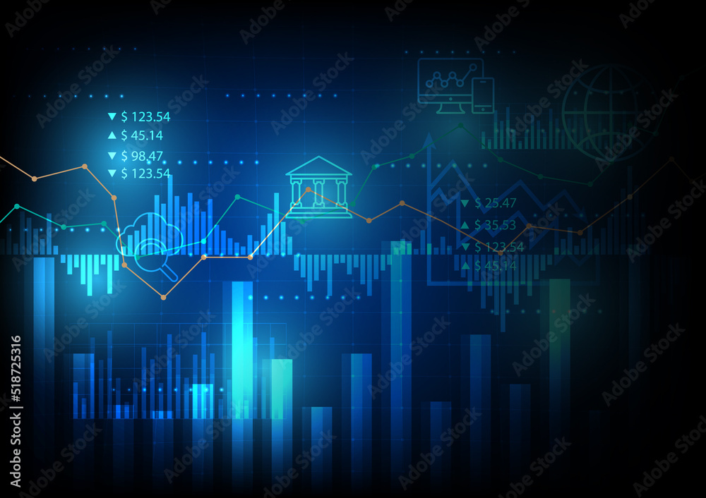 abstract background stock market business concept or financial investment trading graph