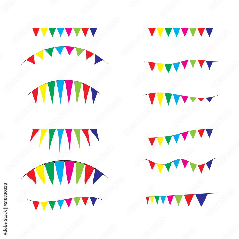 Obraz premium Bunting flags for celebrations, party and birthday vector.