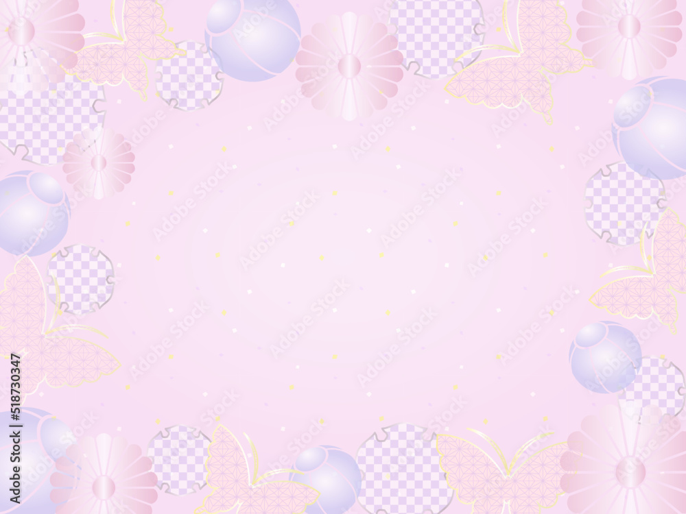 パープル系の和柄フレーム