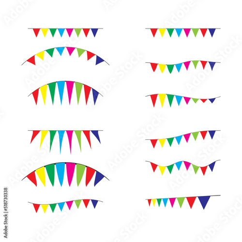 Bunting flags for celebrations, party and birthday vector.