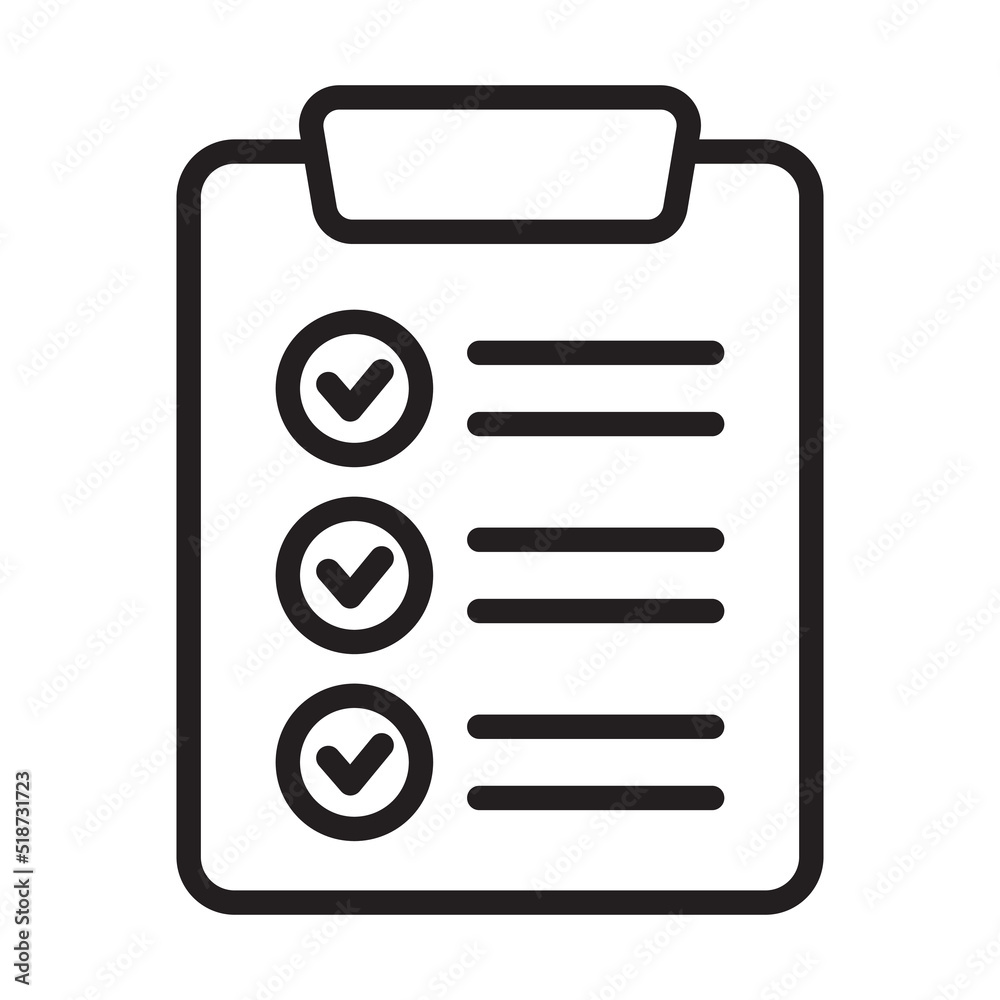 Clipboard icon. Checklist sign symbol for web site and app design. Clipboard icon. Checklist sign symbol for web site and app design.