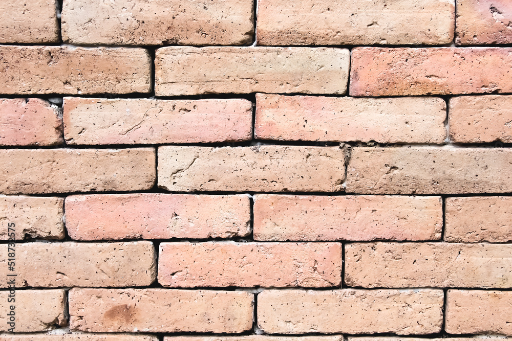 Fototapeta premium Seamless patterns of brick wall brown light red color background