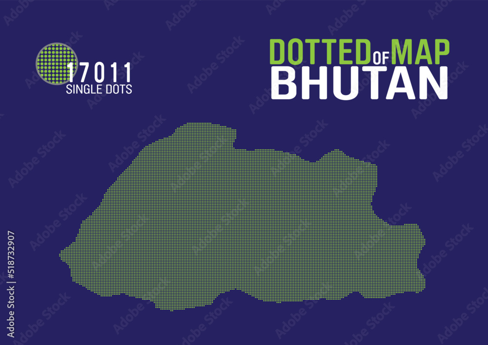 dotted map of bhutan