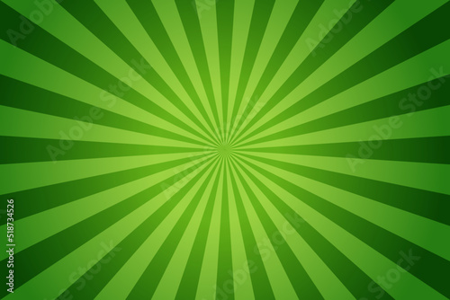 Sun rays retro vintage style on green background  Sunburst pattern background. Rays. Summer banner vector illustration. Abstract sunburst wallpaper for template business social media advertising.