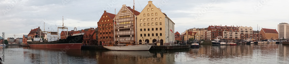 panorama of the city of Gdansk Poland promenade view of the Old Town