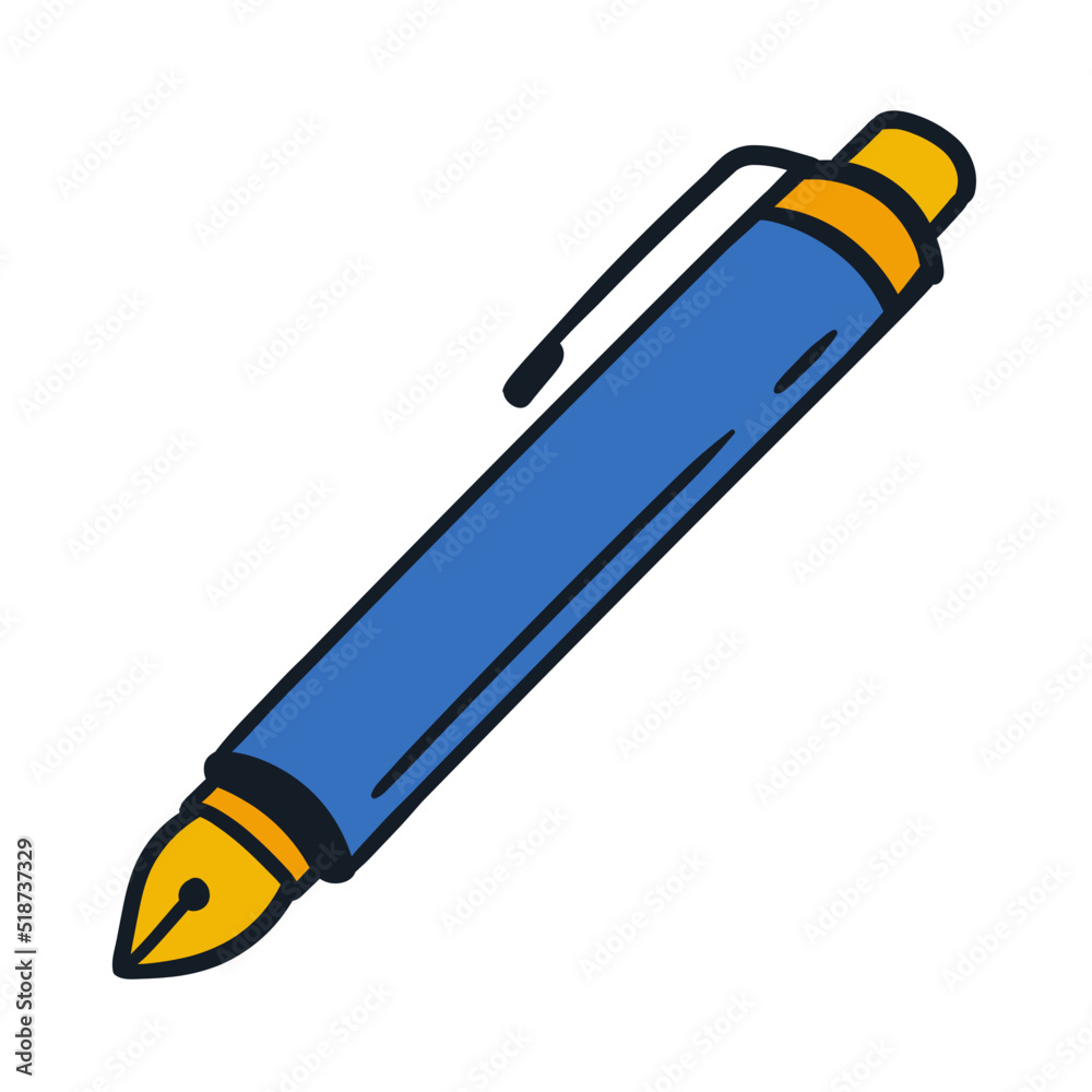 colored hand drawn fountain pen icon element colored hand drawn fountain pen icon element