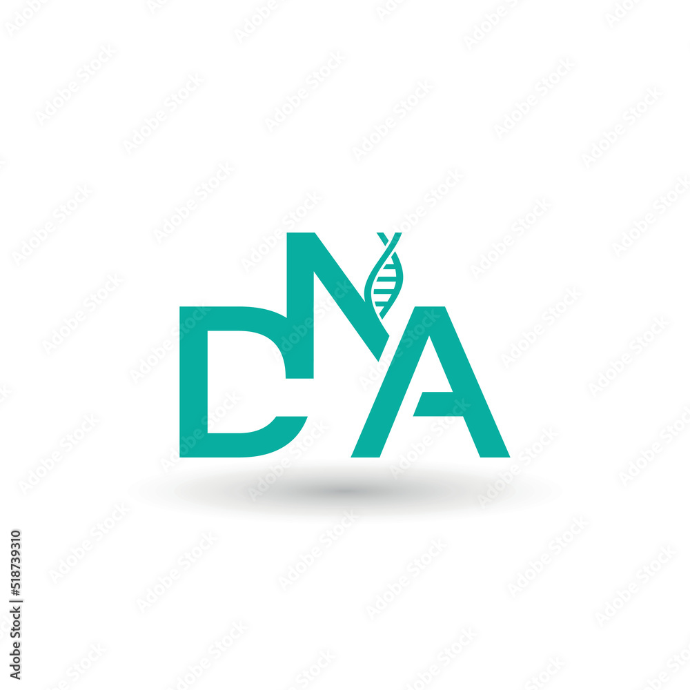 Fototapeta premium DNA Helix Logo, DNA Concept Consisting of Letters D N and A Logo