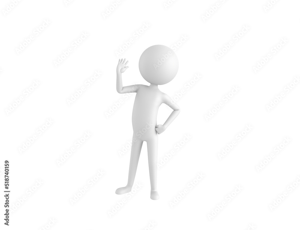 Stick Man character greeting in 3d rendering. Stick Man character greeting in 3d rendering.