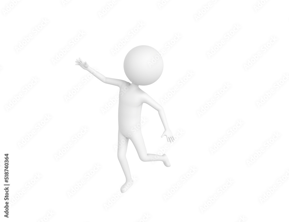 Stick Man character floating in the air in 3d rendering. Stick Man character floating in the air in 3d rendering.