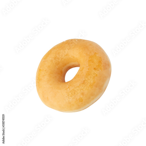 Glazed donut isolated on white background with clipping path.