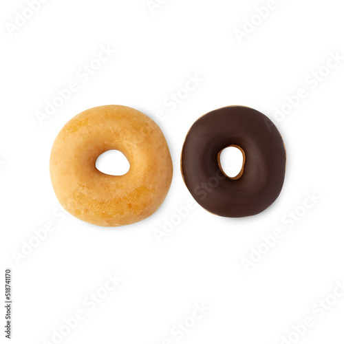 Glazed donuts isolated on white background with clipping path.