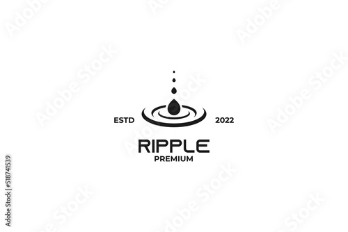 Flat water ripple logo design vector illustration idea