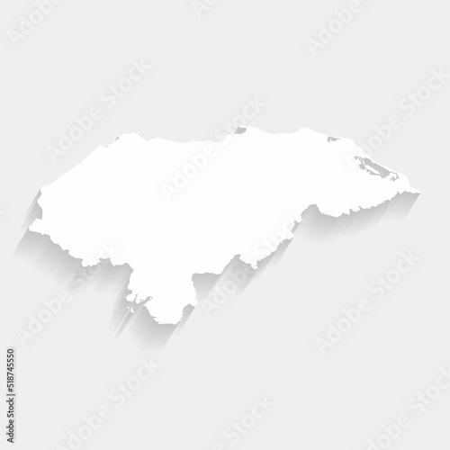 Simple white Honduras map on gray background  vector