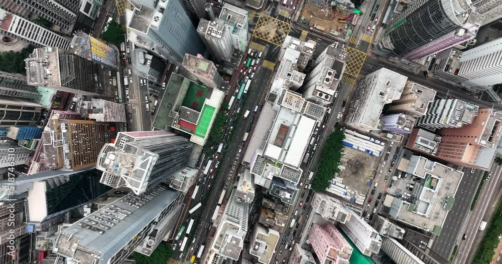 Wan Chai, Hong Kong Top down view of Hong Kong city