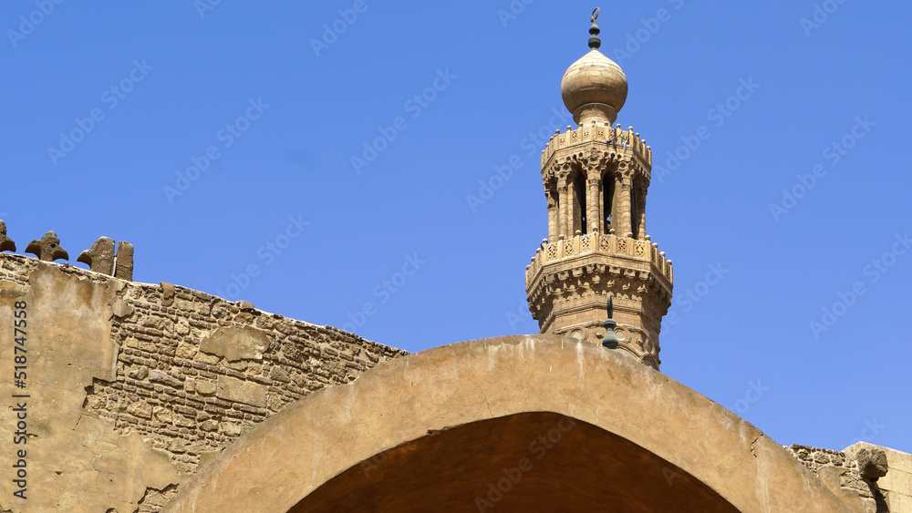 Cairo-Egypt Sep 01, 2020: Dome of the mosque country, Madrasa & Dome of Sultan El-Nassir Mohammed ibn Qalawun form 1275-1303