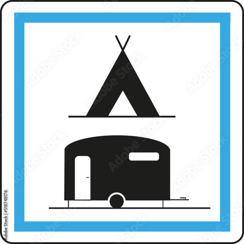 Panneau accueil camping