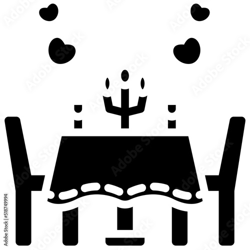 romantic dinner icon