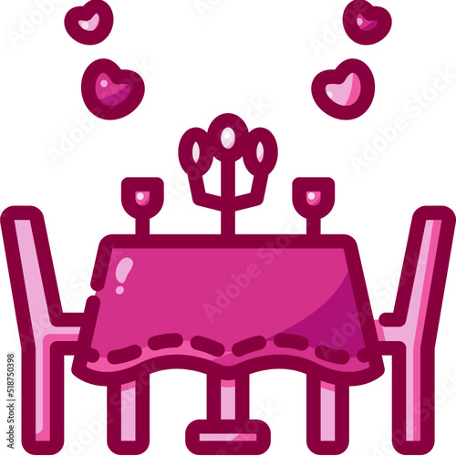romantic dinner icon