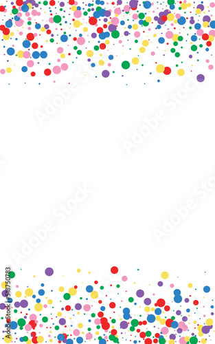 Multicolored Round Background White Vector. Element Anniversary Illustration. Rainbow Shrovetide. Bright Geometric Fete. Confetti New Texture.