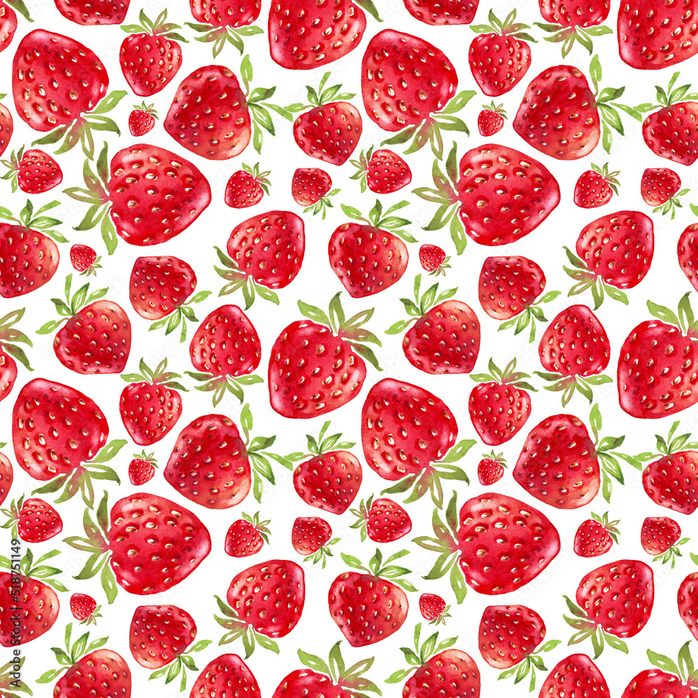 Strawberry seamless pattern. Hand-painted illustration
Strawberry seamless pattern. Hand-painted illustration