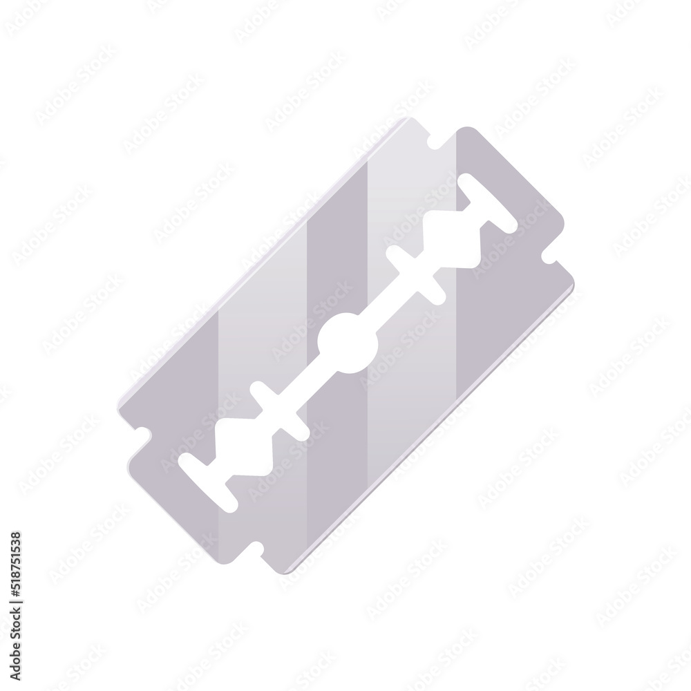 Double Edge Razor Blade Flat Illustration. Clean Icon Design Element on Isolated White Background Double Edge Razor Blade Flat Illustration. Clean Icon Design Element on Isolated White Background