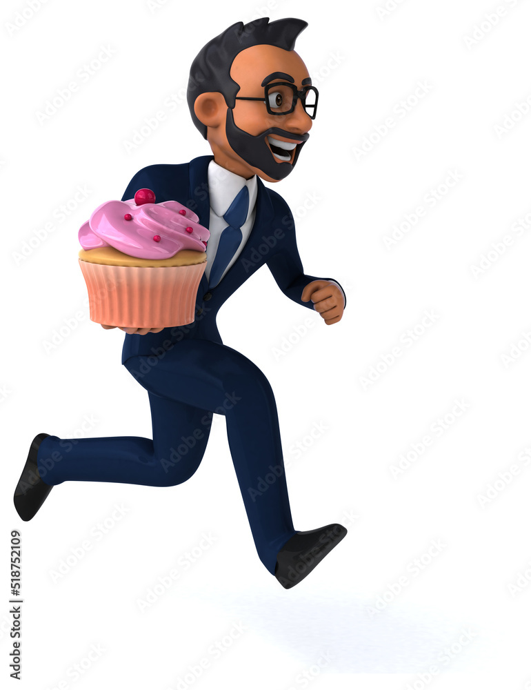 Fun 3D cartoon illustration of an indian businessman Fun 3D cartoon illustration of an indian businessman