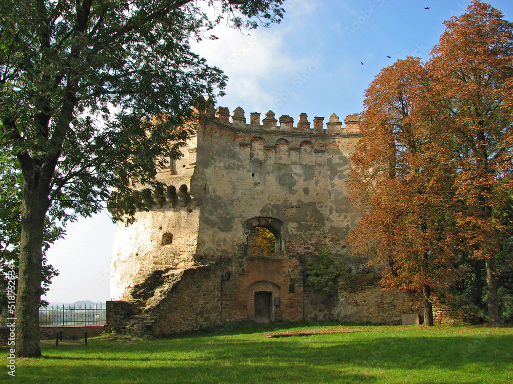 Round (new) tower of Castle in Ostrog, Ukraine