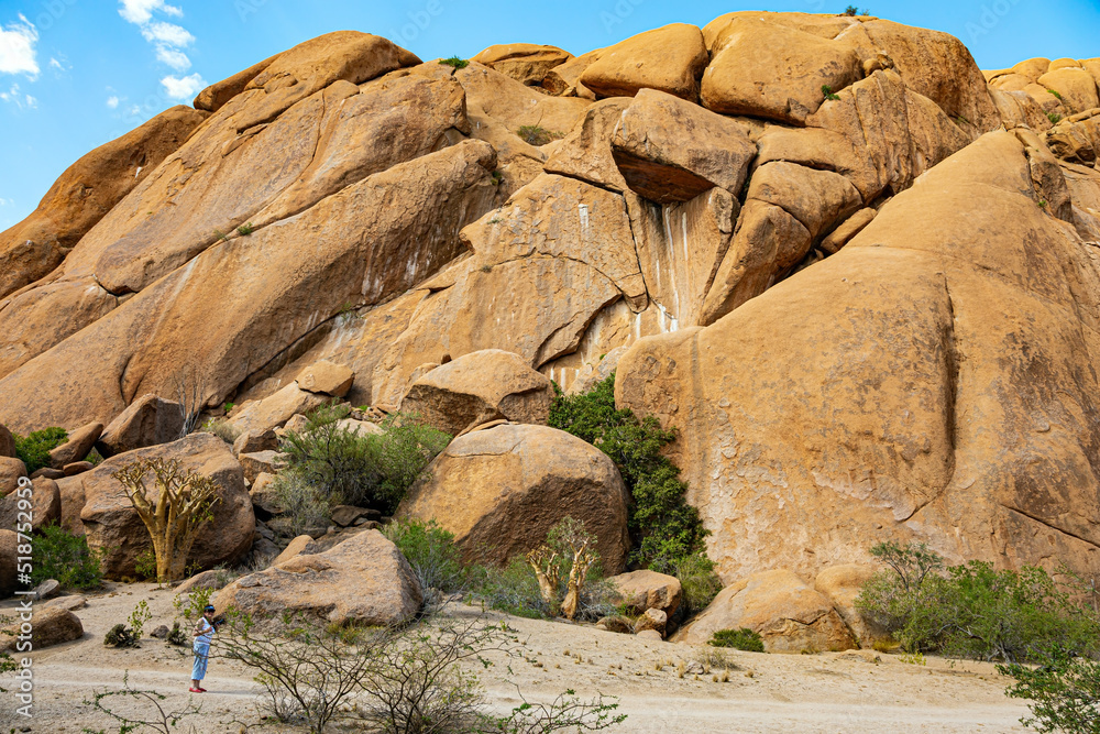 Namibia. Woman among the stones