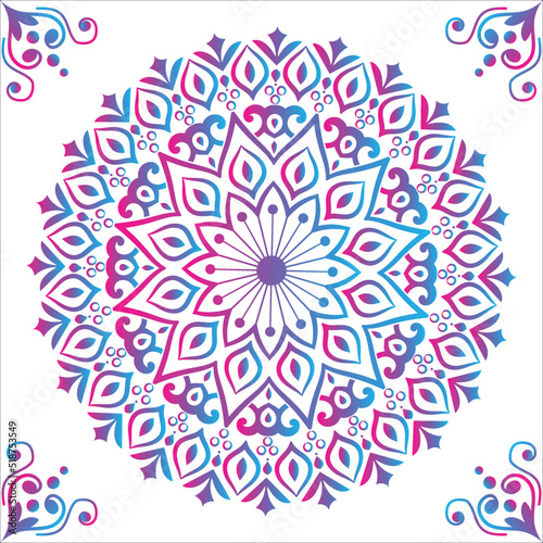 Beautiful floral ornamental mandala design.