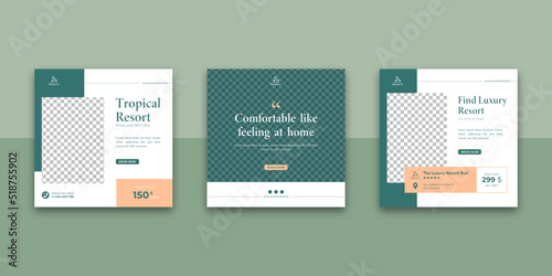 Hotel & Resort Social Media Post Template