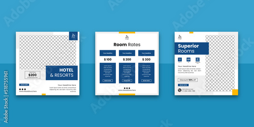 Hotel & Resort Social Media Post Template